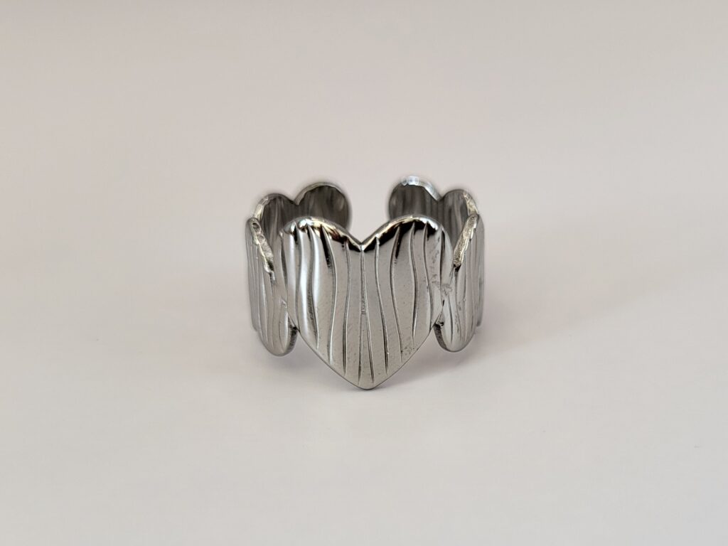 Ring hartjes zilver