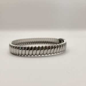 Chuncky gestreepte armband zilver