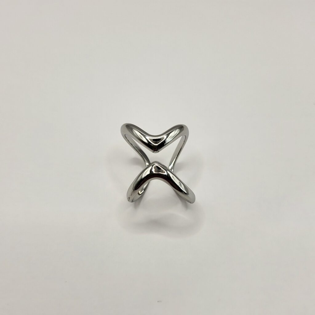 Ring met X vorm zilver